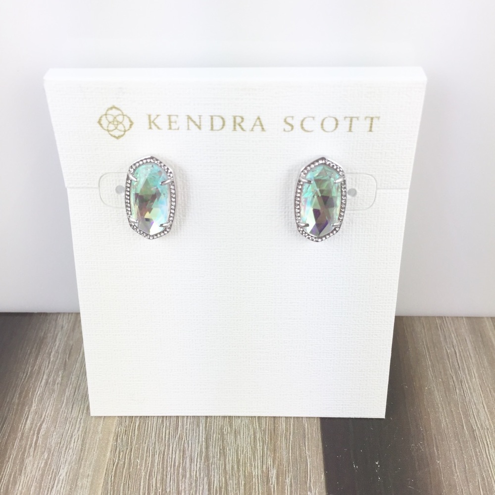Kendra Scott Ellie dichroic silver earrings